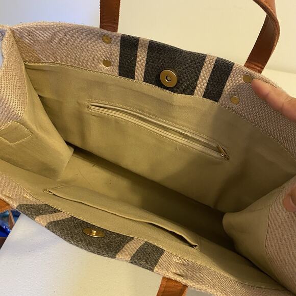 Y2K Custom Canvas ToteBag Crossbody Weekend Handbag Linen FauxLeather Multicolor - Picture 7 of 8